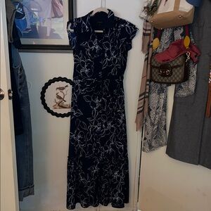 The Limited Navy and White Floral Maxi Dress
